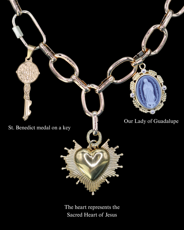 Our Lady & Benedict Key Necklace