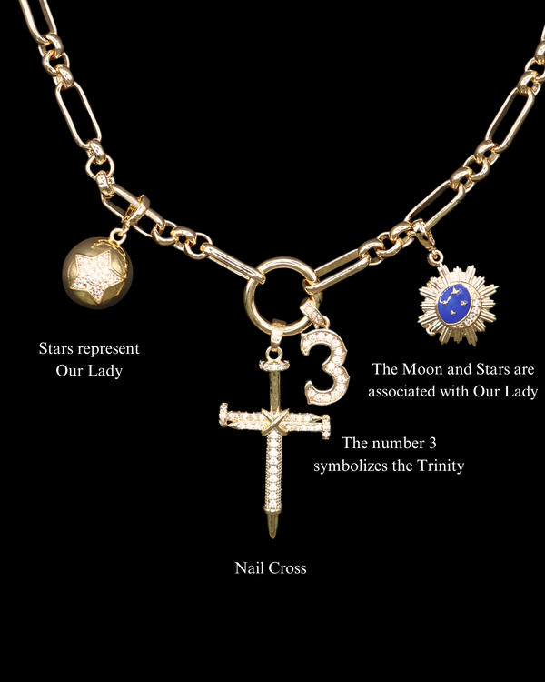 Moon and Star Cross Necklace