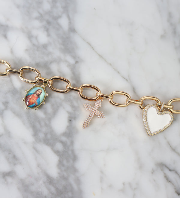 Sacred Heart charm bracelet