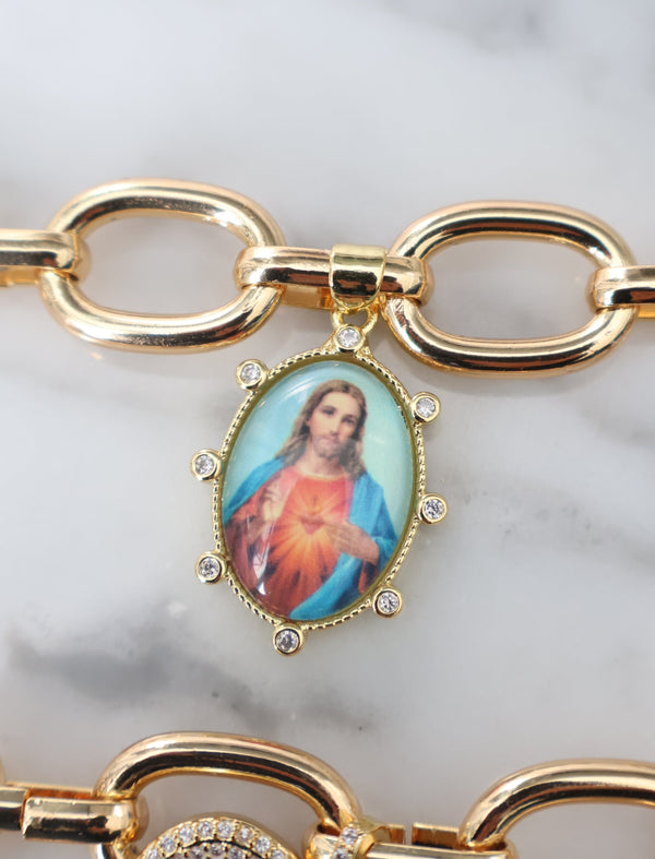 Sacred Heart charm bracelet