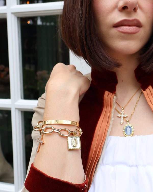 Our Lady locket bracelet