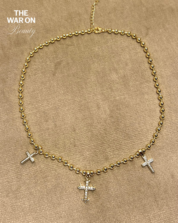 Triple cross necklace