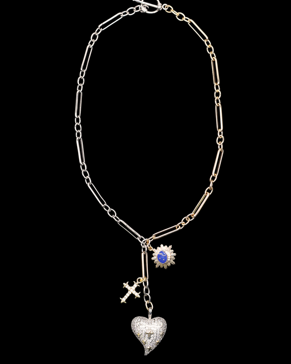 Silver and Gold Heart Necklace