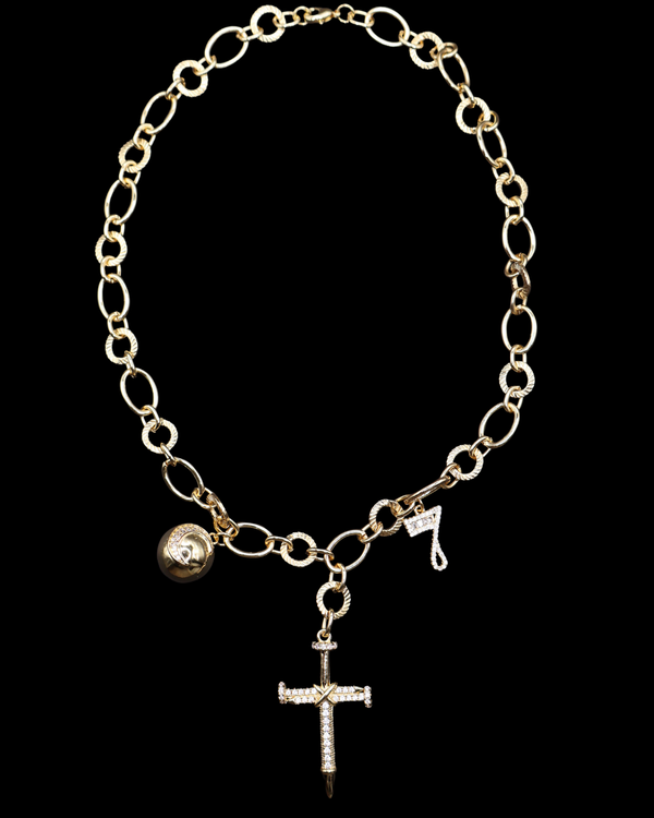 Bubble Cross Necklace