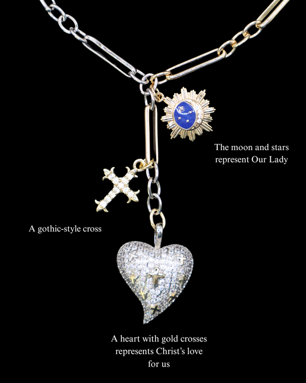 Silver and Gold Heart Necklace
