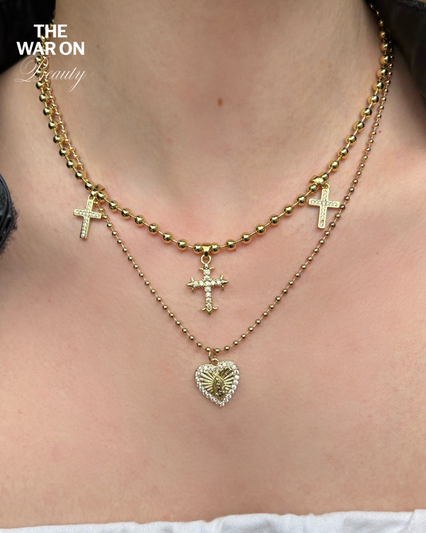 Our Lady of Guadalupe heart necklace (ball chain)