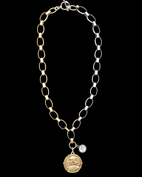 St. Joan of Arc Two-Tone Necklace