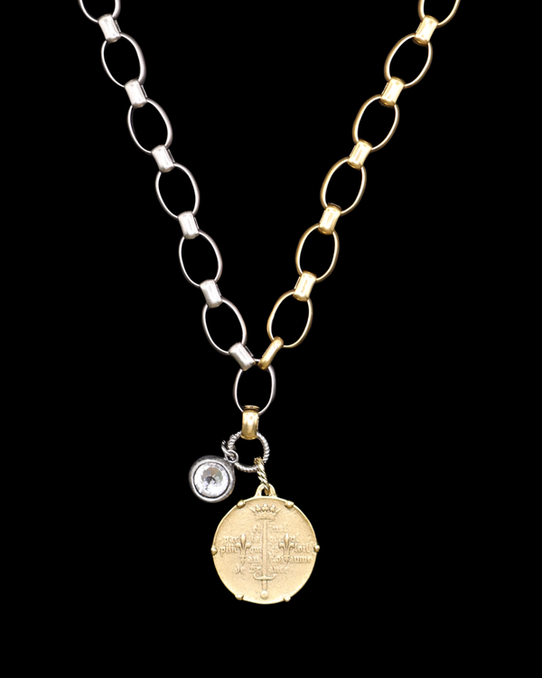 St. Joan of Arc Two-Tone Necklace