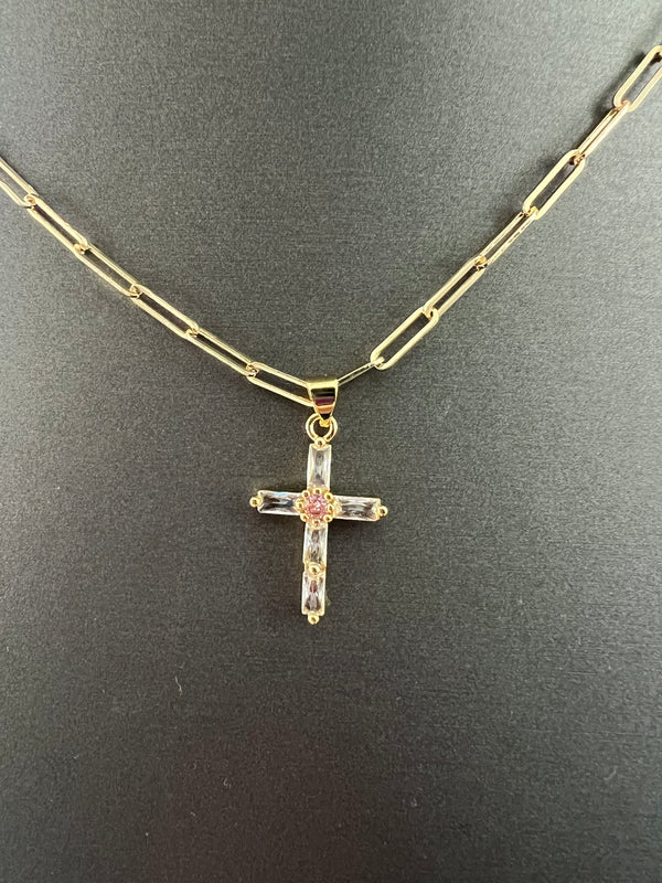 Crystal cross necklace