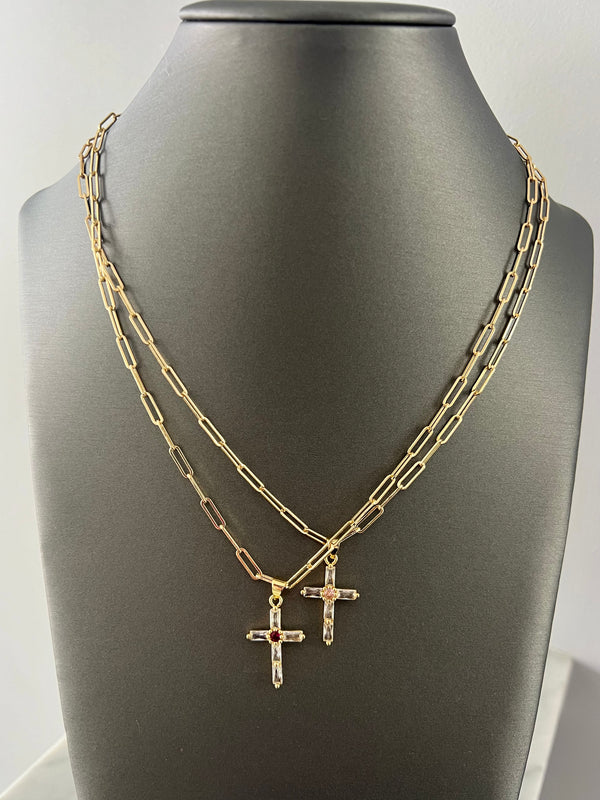 Crystal cross necklace