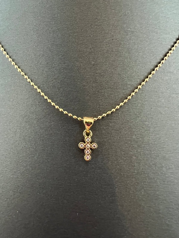 Mini circle gem cross