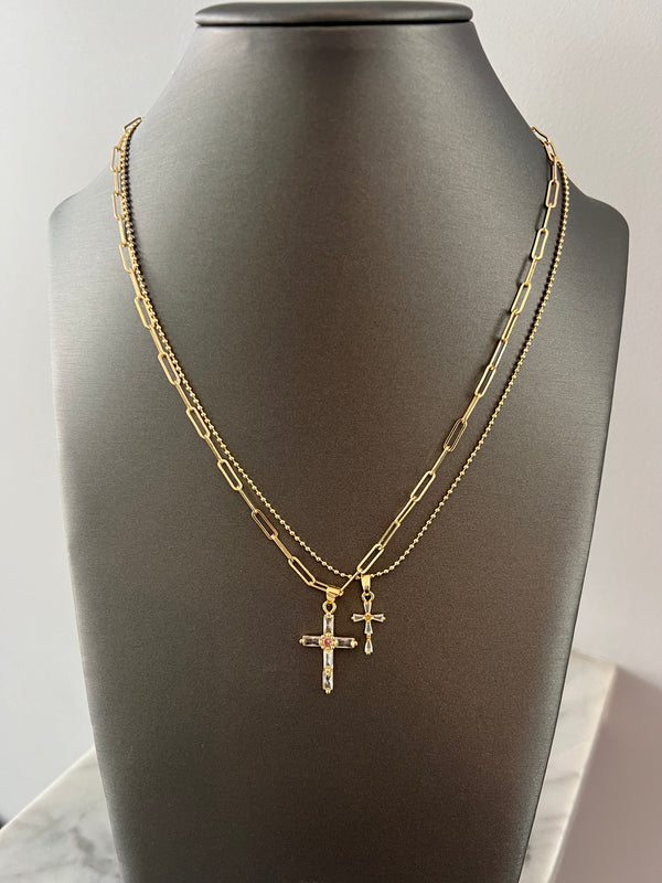 Crystal cross necklace