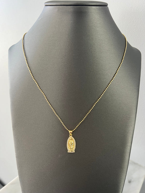 Our Lady of Guadalupe outline necklace