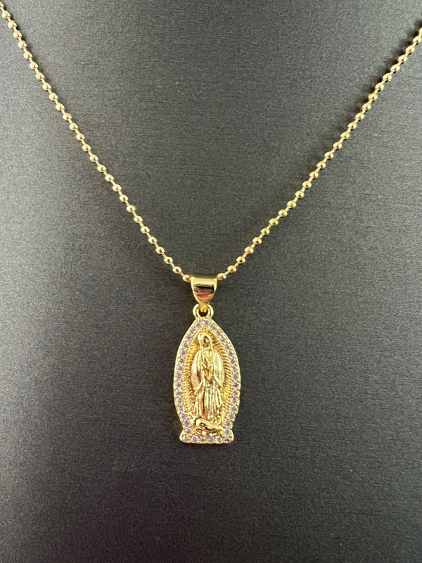 Our Lady of Guadalupe outline necklace