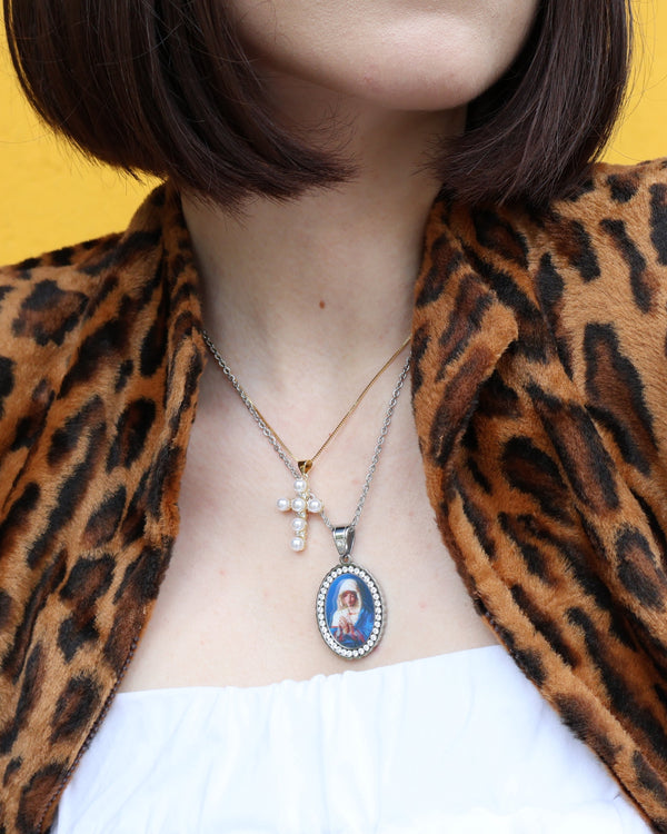 Jumbo Our Lady Picture Necklace