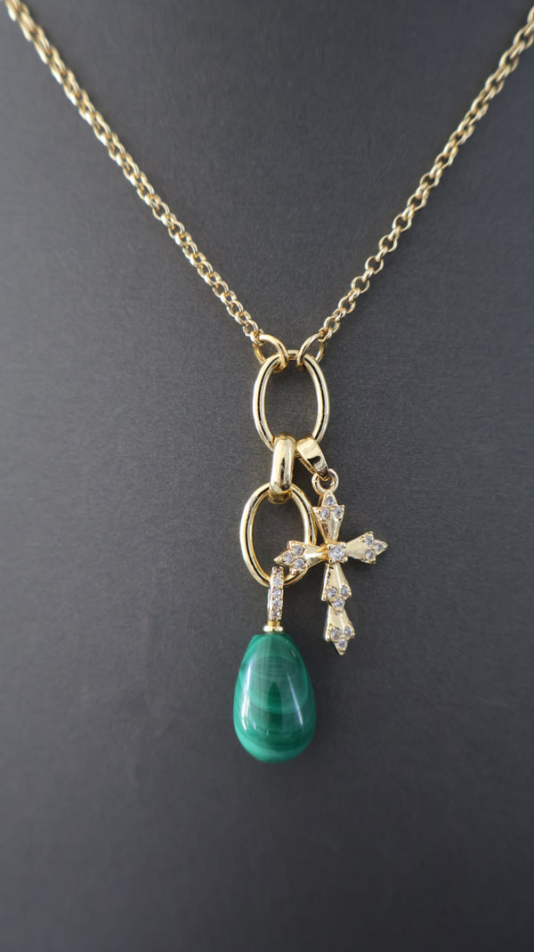 Malachite Drop Necklace
