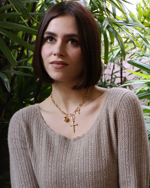 Bubble Cross Necklace