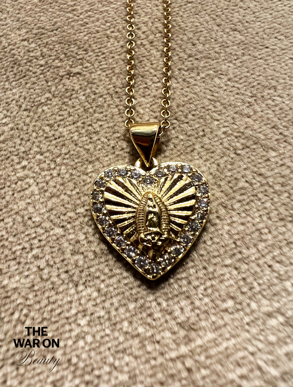 Our Lady of Guadalupe Heart Necklace