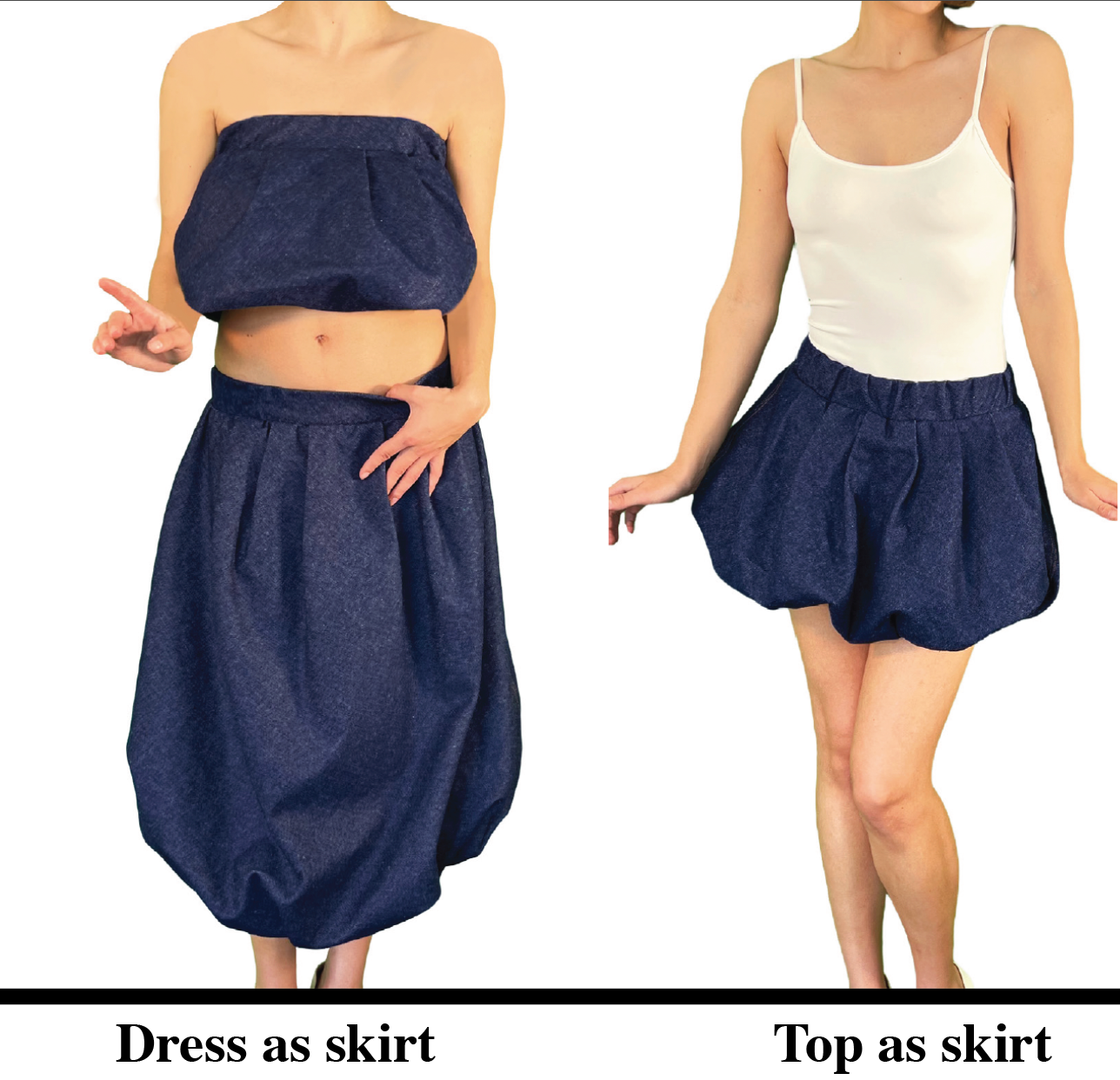 denim bubble skirt dress ASOS LUXE denim mini dress with scallop detail and bubble hem in blue