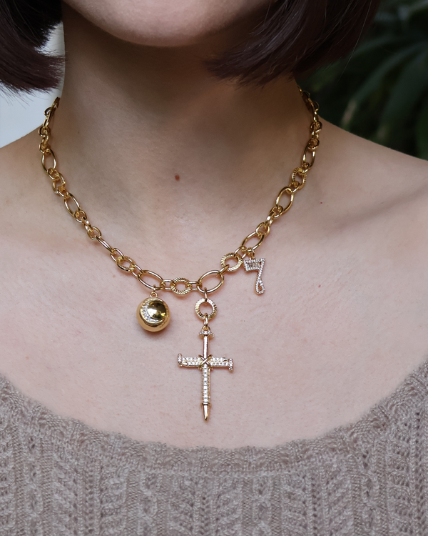 Bubble Cross Necklace